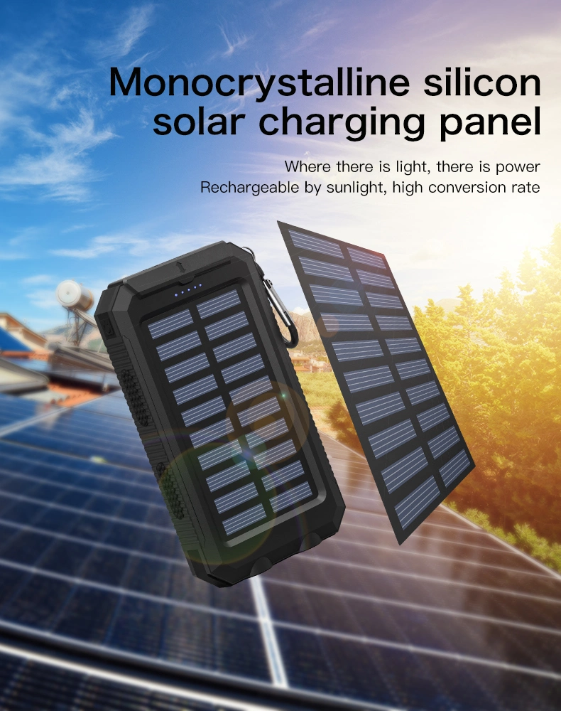 Mietubl Outdoor Waterproof Power Bank 8000mAh Solar Charger Power Bank