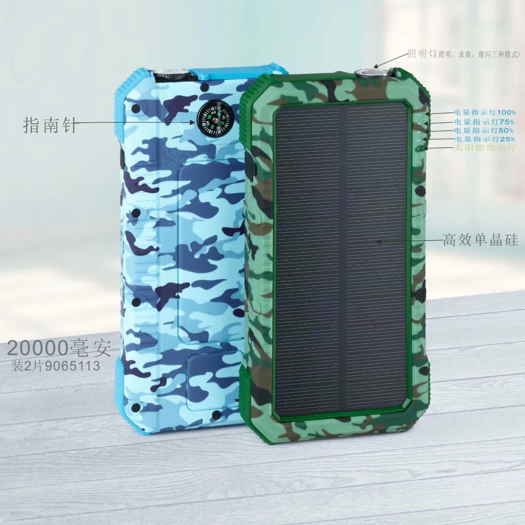 IP67 Ipx6 Waterproof Solar Power Bank 20000mAh Solar Charger Waterproof 10000mAh 8000mAh Power Bank