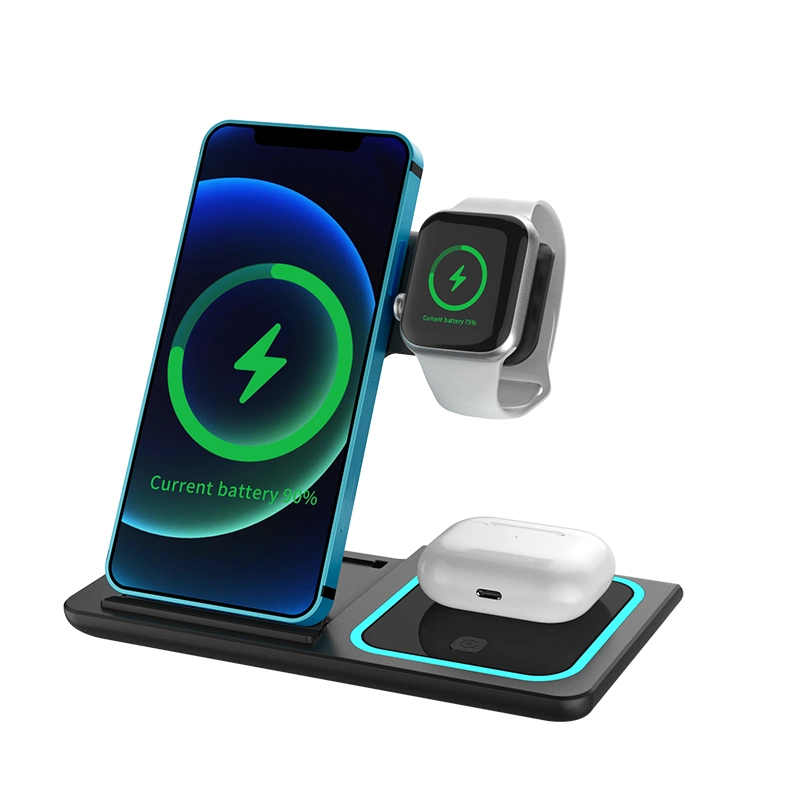 3 in 1 15W 10W Fast Charge Wireless Charger Stand Holder Wireless Charging Multifuncion Station Support Apple Products