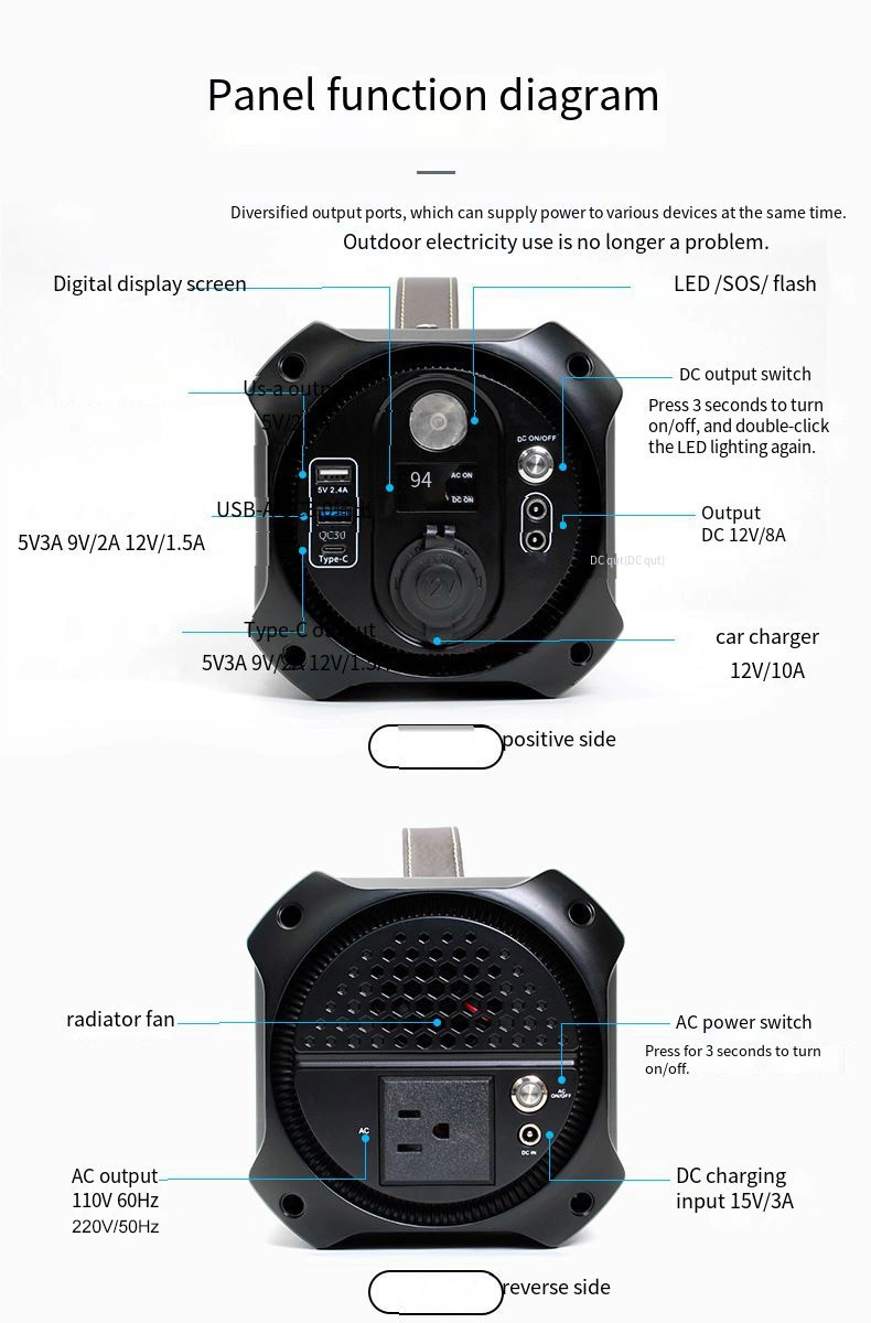 300W Solar Energy Generators for Home 500W 600W off Grid Solar Power System Emergency Lighting Outdoor Camping