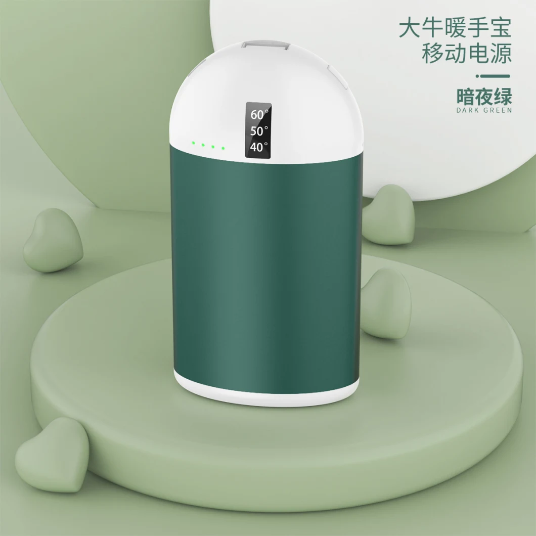 Small Round Silver Crest Portable Charger Hand Warmer Power Bank 5000mAh OEM