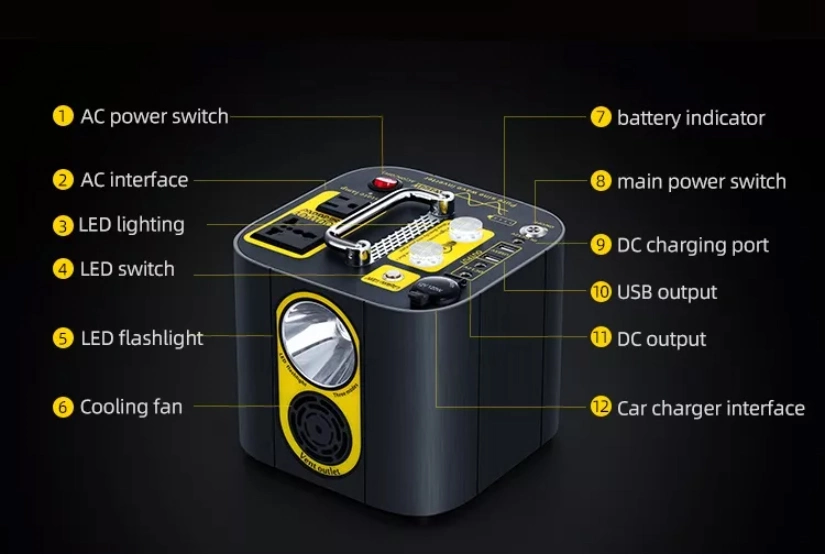 Solar Generator Camping System 220V Power Banks 600W Lithium Battery Indoor Outdoor Explorer Portable Power Station